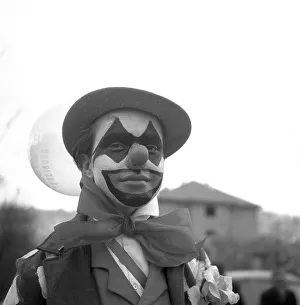 Dressed up man, carnival, around 1950