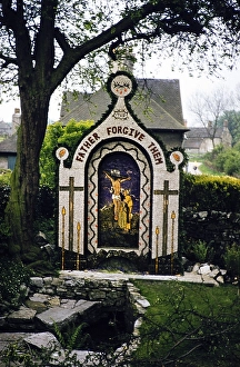Well dressing, Tissington, Peak District, Derbyshire, England, UK 1962