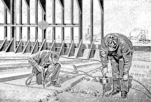 Drilling machines with compressed air drive in 1895