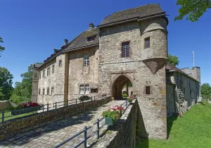 Dringenberg Castle is a medieval hilltop castle in Dringenberg in the district of Hoxter