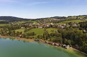 Drone image, Irrsee with the village of Zell am moss