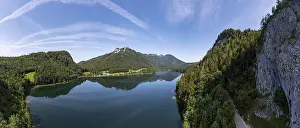 Drone image, Schwarzensee in the Schafberg massif near Sankt Wolfgang