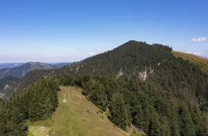 Drone image, Spielbergalm with Spielberg and Wieserhoerndl