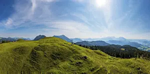 Category Mountain Landscapes Prints: Drone image, at the summit of the Taborberg with a view of the Osterhorn group