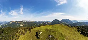 Category Mountain Landscapes Prints: Drone image, at the summit of the Taborberg with a view of the Osterhorn group