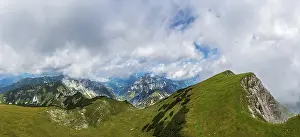 Category Mountain Landscapes Prints: Drone image, view from the Gamsfeld into the Osterhorn group