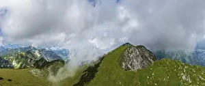 Category Mountain Landscapes Prints: Drone image, view from the Gamsfeld into the Osterhorn group