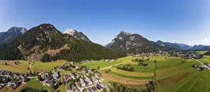 Drone image, view of Sankt Martin bei Lofer and Lofer