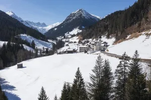 Drone image, view of the village with parish church