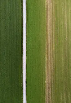 Drone shot, agricultural landscape