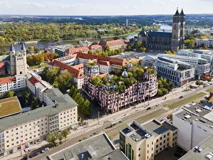 Drone shot, Green Citadel, Hundertwasser House