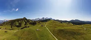 Category Mountain Landscapes Prints: Drone shot, Hochalm, Loferer Alm with view to the Loferer Steinberge