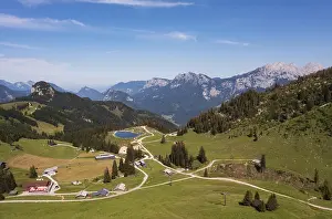 Category Mountain Landscapes Prints: Drone shot, Hochalm, Loferer Alm with view to the Reiteralpe