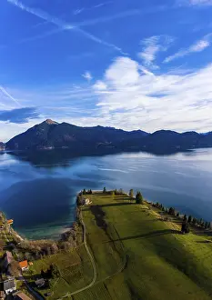 Drone shot, Kochel am See, Walchensee