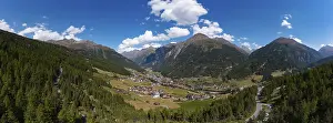 Category Mountain Landscapes Prints: Drone shot, panoramic view of Soelden
