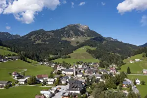 Drone shot, Russbach with Gamsfeld