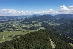 Category Mountain Landscapes Prints: Drone shot, view from Gaisberg to Koppl