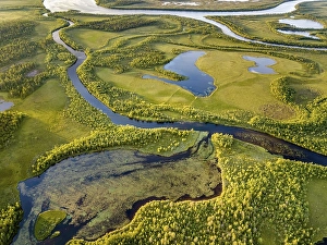 Category Scandinavia Prints: Drone view, aerial photo of Vuontisjaervi