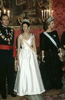 Drottning Silvia och det spanska kungaparet Statsbesok 1983 Queen Silvia of Sweden<br> Drottning Silvia och det