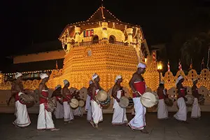 Drummers in traditional costumes