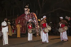 Drummers in traditional costumes