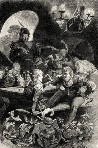Drunken students in Auerbach's Cellar in Leipzig