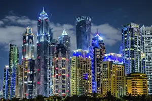 DUBAI, UAE - NOVEMBER 13: Modern buildings in Dubai Marina