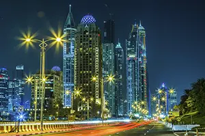 DUBAI, UAE - NOVEMBER 13: Modern buildings in Dubai Marina