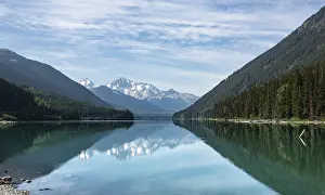 Duffey Lake, snow-capped mountains seal themselves in a lake