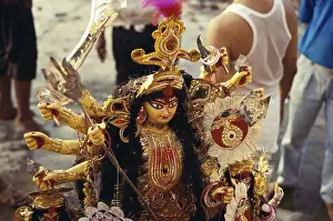 Durga Puja festival, immersion of goddess idol