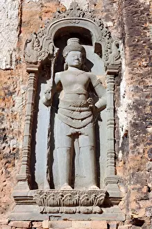 Dvarapala, guard figure, Preah Ko temple