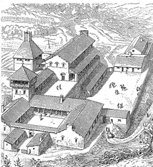Dwellings, noble court of the Merovingians in France