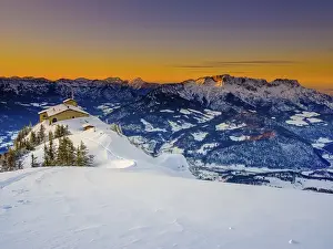 Eagle's Nest at dusk, back right the Untersberg
