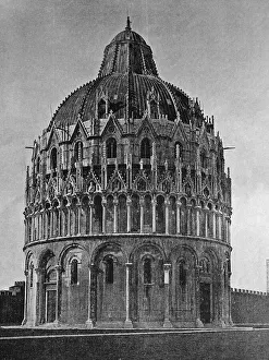 Early autotype of the Baptistery in Pisa