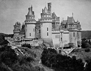 Early autotype of Chateau Pierrefonds palace