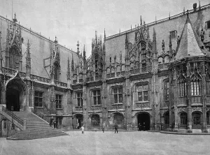 Early autotype of Le Palais de Justice or Palace of Justice