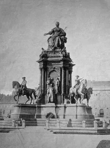 Early autotype of Maria Theresa monument in Vienna