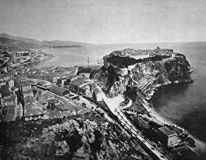 Early autotype of Monaco, historical picture, 1884