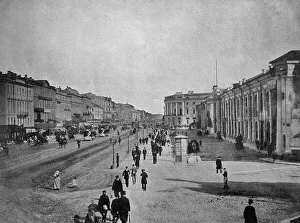 Early autotype of Nevsky Prospect avenue