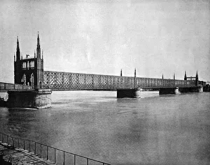 Early autotype of the railway bridge between Kehl