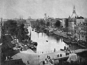 Early autotype of Rotterdam, Netherlands, 1880