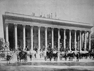 Early autotype of the stock exchange in Paris