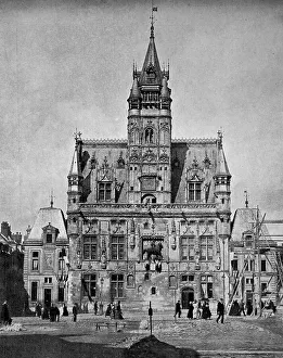 Early autotype of the town hall of Compiegne