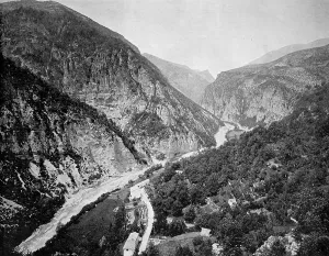 Early autotype of the Valley Vallee de la Tinee
