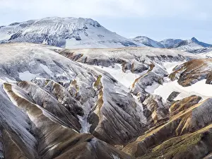 Early snow on the colorful rhyolite mountains
