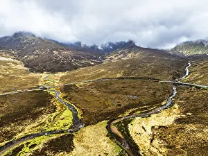 Framed Print : Eas a Bhradain Waterfall from drone