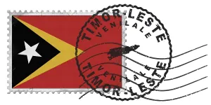 East Timor Venilale Stamp with National Flag and Postmark