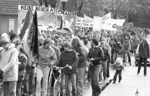 Easter action of the peace movement against nuclear missiles in the Opherdicke district on 19