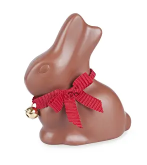 Easter chocolate bunny isolated on white background