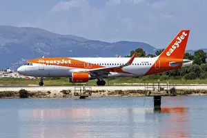 An EasyJet Airbus A320 aircraft with the registration G-EZPE at Corfu Airport